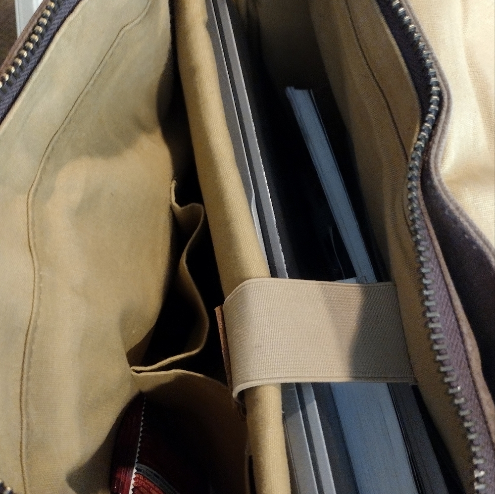 Newhey Vintage Brown Canvas Messenger Bag - Picture 8 of 10
